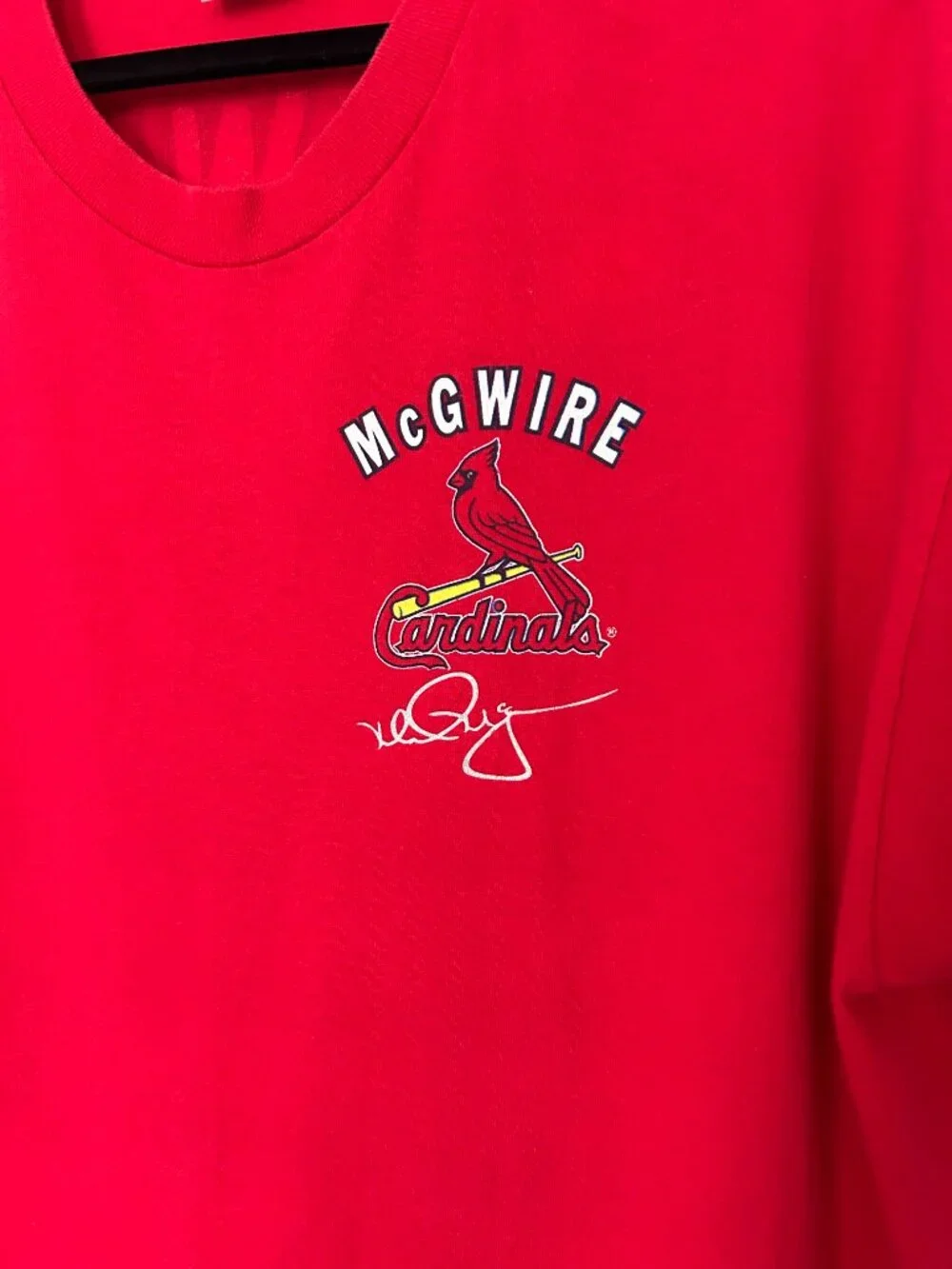 Vintage 1998 Mark McGwire #25 Cardinals T-Shirt Men’s XL Hanes USA Red MLB